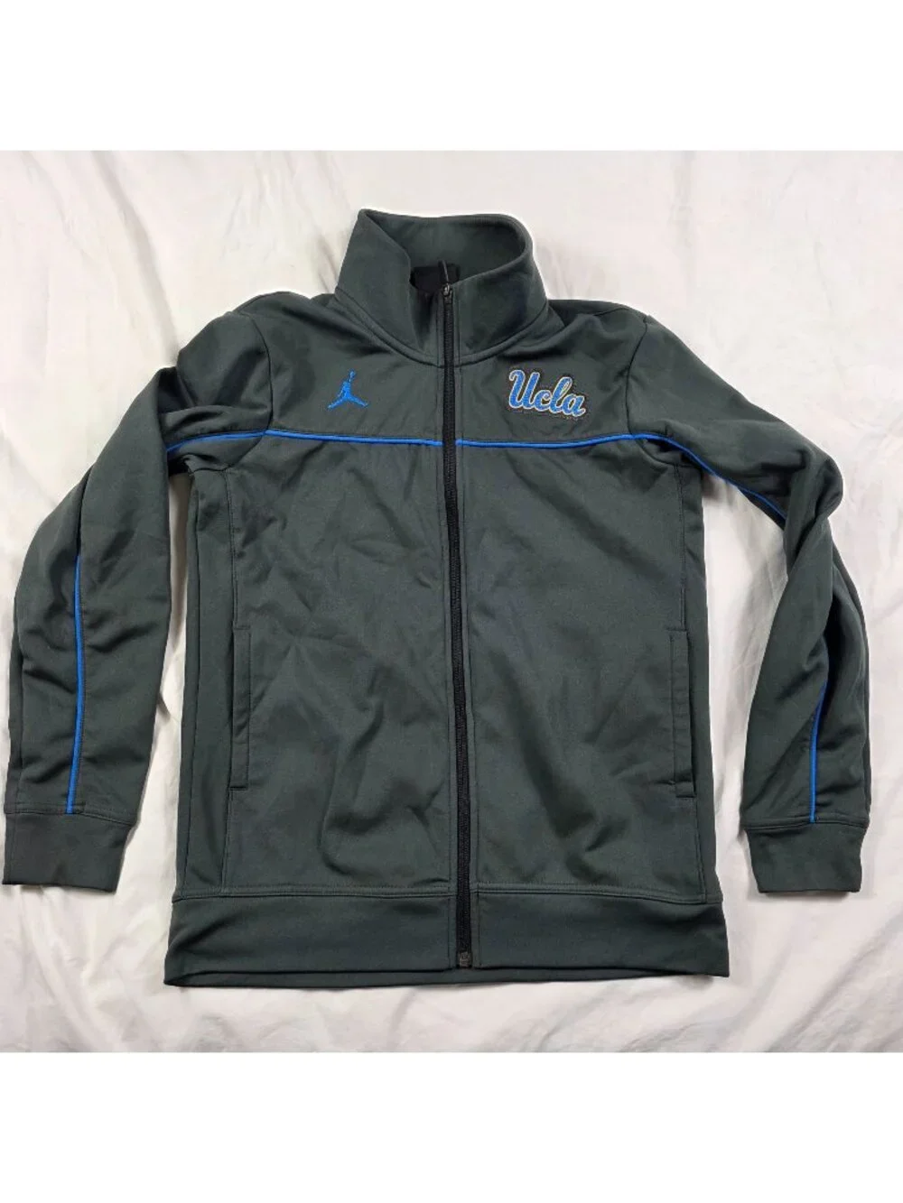 Air Jordan UCLA Mens Size Small Track Jacket Black Blue Full Zip Athletic